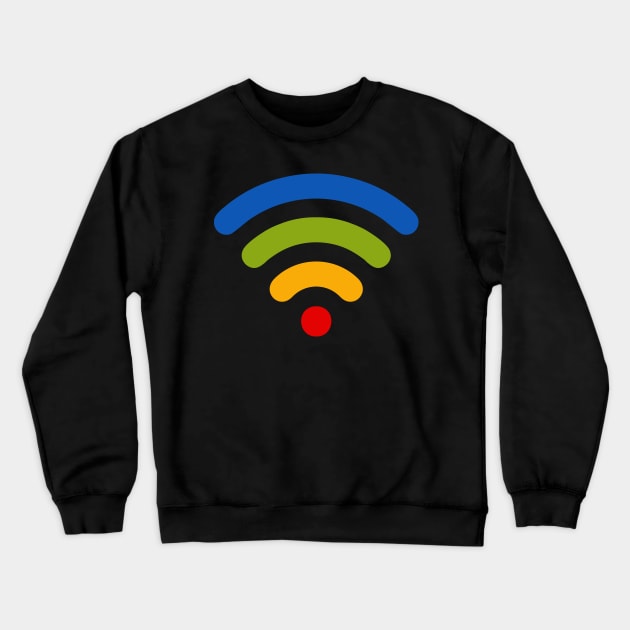 Rainbow Wi-Fi Symbol Crewneck Sweatshirt by XOOXOO